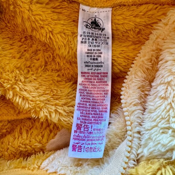 DISNEY STORE Simba Costume Pajamas Kids 5-6 The Lion King Cozy Onesie Halloween - Picture 8 of 10